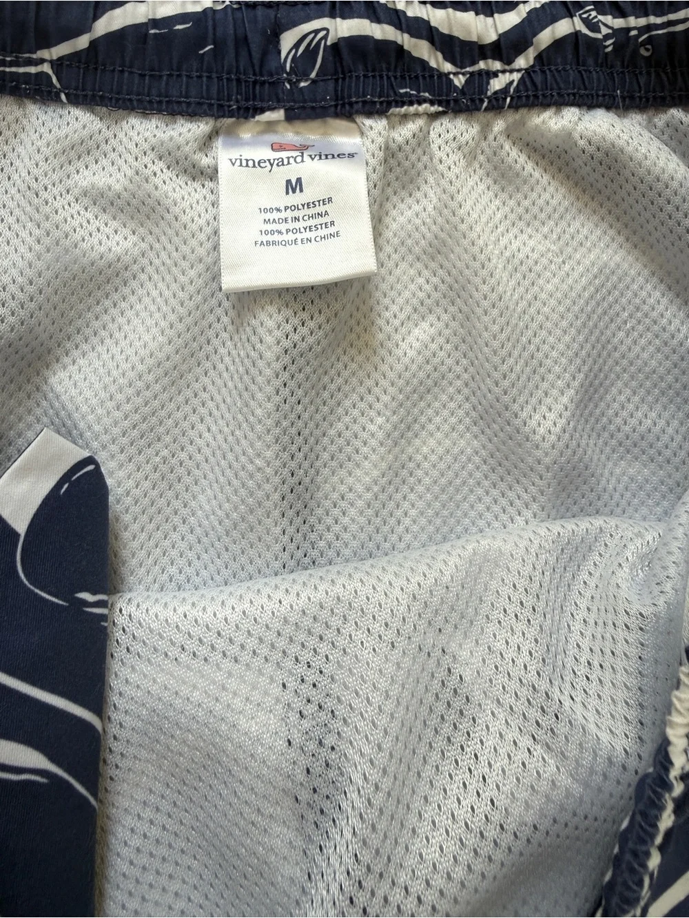 Vineyard Vines Navy & White Whale Pattern Swim Trunks
